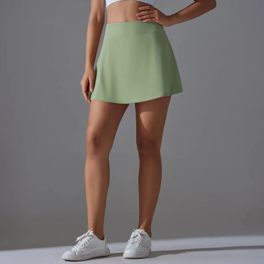 Women Tennis Skirt Ruffled Skirt With Shorts Golf Wear High Waist Breathable Yoga Skort