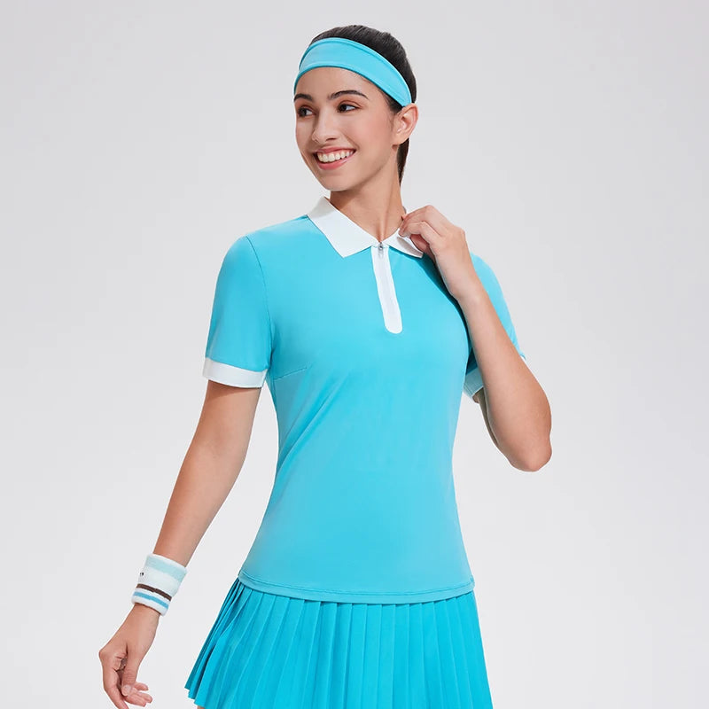 Women Short Sleeve Golf Wear Fashion Lady Top Sports Tennis T Shirts