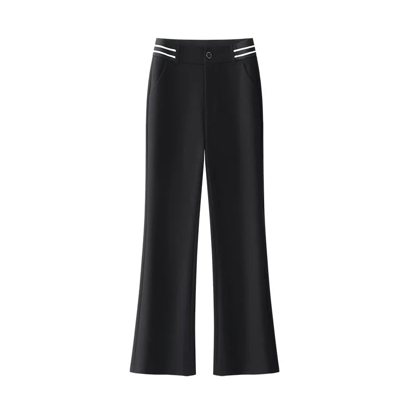 Golf Pants Bell Bot High Waist Slim Fit Elastic Micro Flared Versatile Slimming Suit Pants