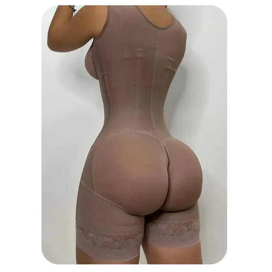 Body Shaper Women Shapewear Bodysuit 9-bone High Compression Girdles Double Tummy Control Full Body Open Crotch