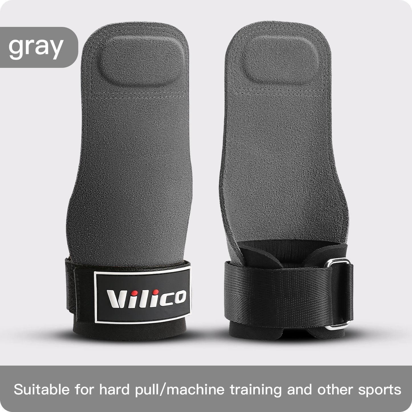 2 Piece Leather Weight Lifting Training Gloves Palm Protection Fitness Grips