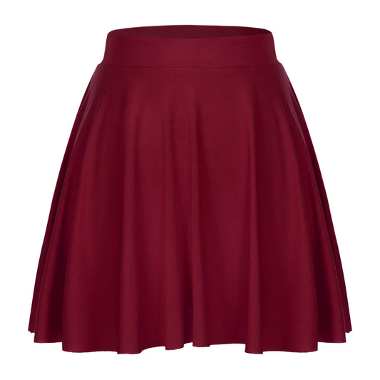 Sexy Ruffle Skirt Casual Solid Color Elastic Waistband Flared Skirts Loungewear Homewear Sportwear Clubwear