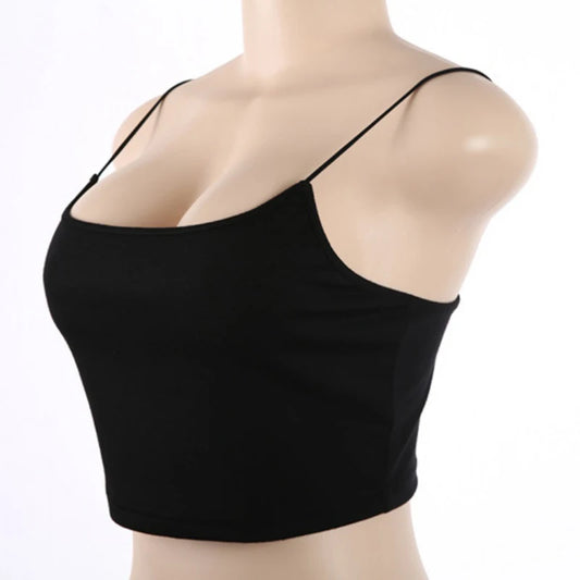 Summer Fashion Tanks Tops Sexy Vest Sleeveless Cotton Straps Camis Fitness Bustier Crop Top Seamless Tees