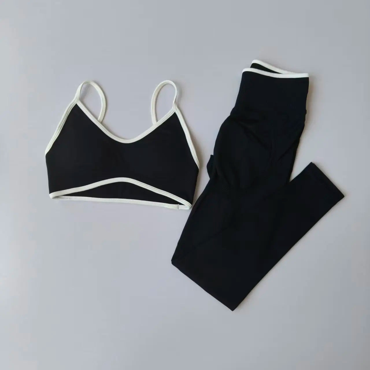 2pcs Sport Sets Women Gym Push Up Yoga Pants Hollow Back Gym Fitness Bras Workout High Waisted Leggings Seamless Tights Set Suit