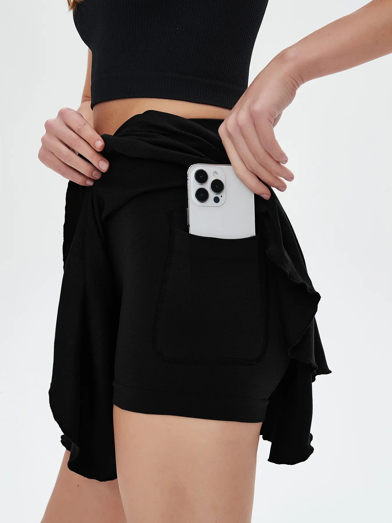High Waisted Tennis Mini Skirt Yoga Golf Sports Belt Safety Pants Pocket Comfortable and Breathable Sports Skirt