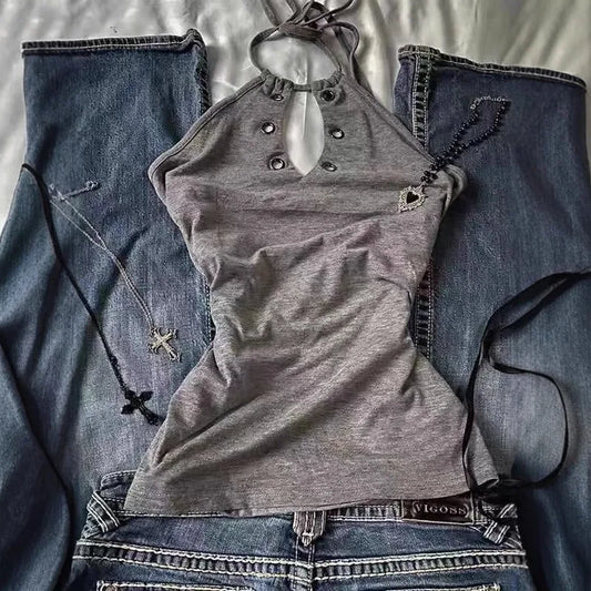 Vintage Sweet Spicy Tees Sleeveless Slim Fit Tank Crop Tops