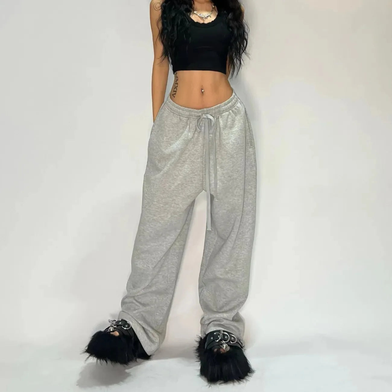 Casual Loose Straight Leg Pants Striped Street Hip-hop Harajuku Sweatpants