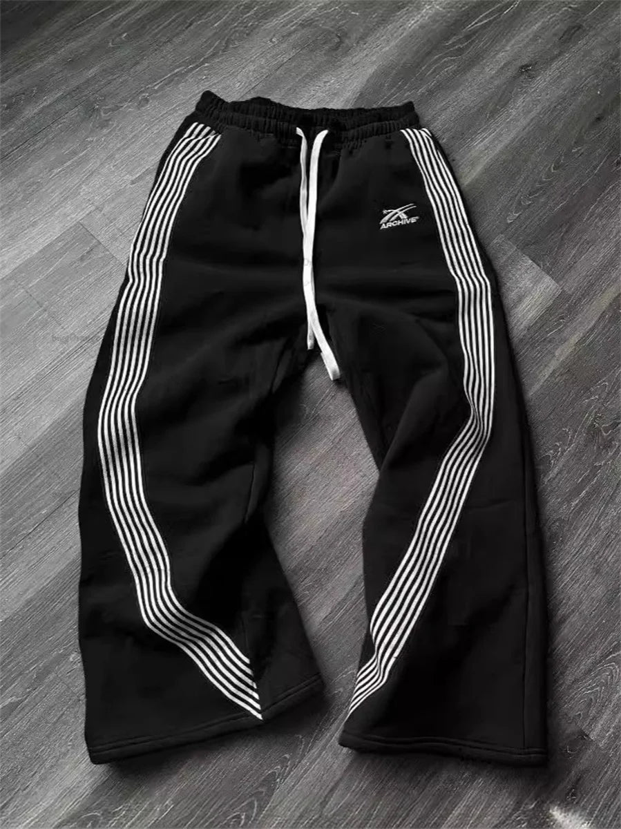 Casual Loose Straight Leg Pants Striped Street Hip-hop Harajuku Sweatpants