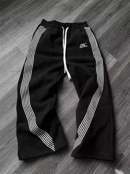 Casual Loose Straight Leg Pants Striped Street Hip-hop Harajuku Sweatpants