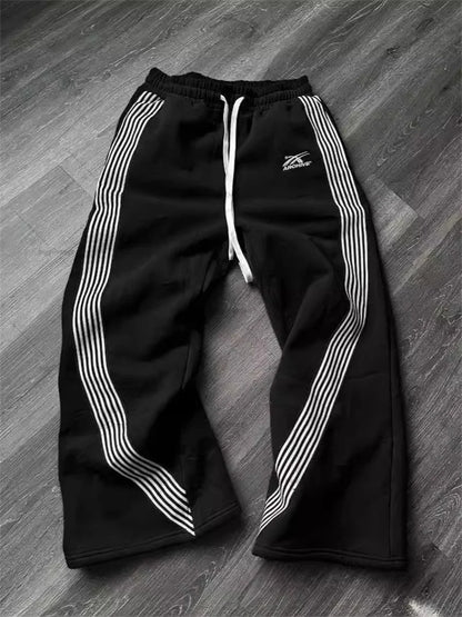 Casual Loose Straight Leg Pants Striped Street Hip-hop Harajuku Sweatpants