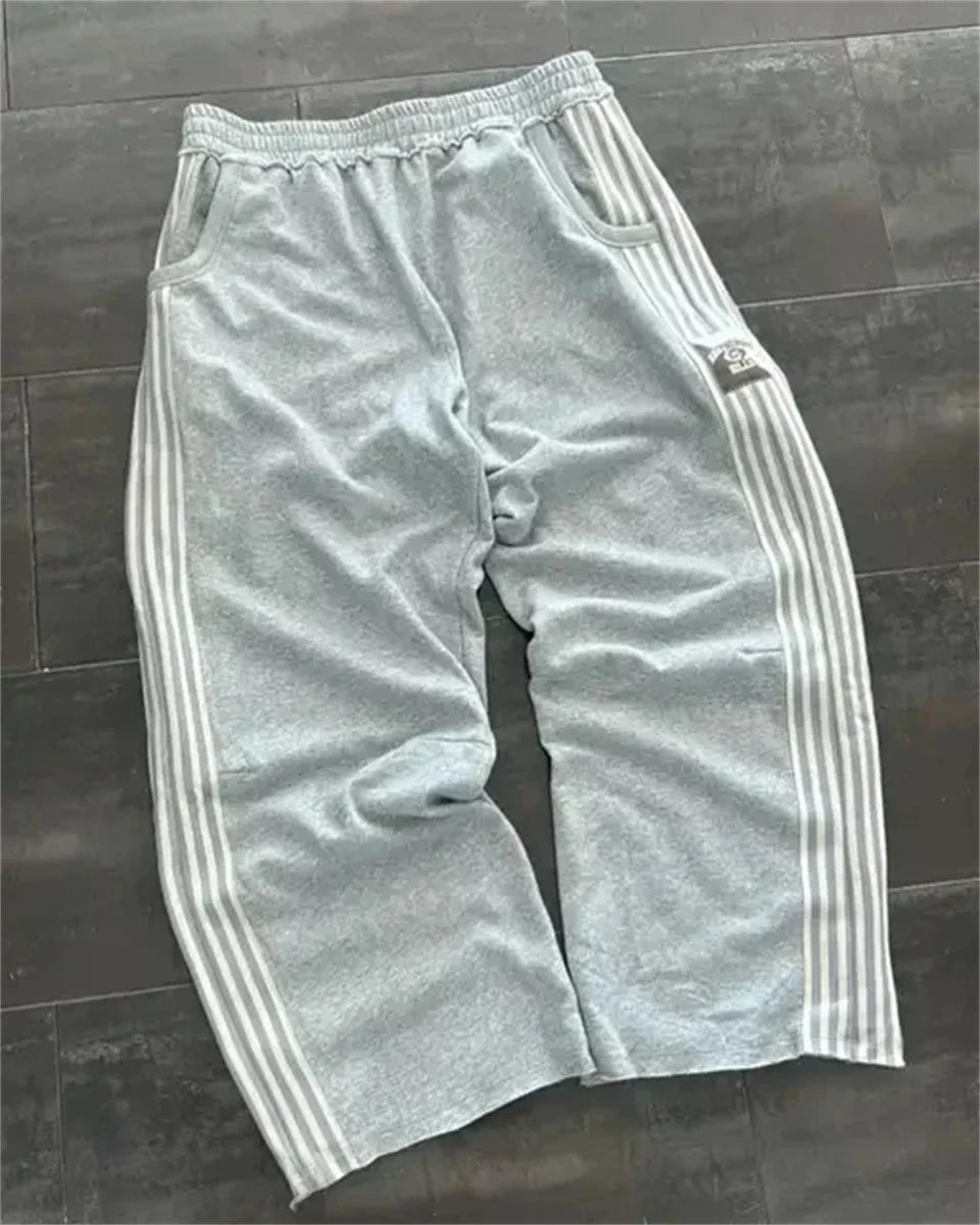 Casual Loose Straight Leg Pants Striped Street Hip-hop Harajuku Sweatpants
