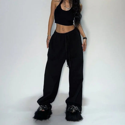Casual Loose Straight Leg Pants Striped Street Hip-hop Harajuku Sweatpants