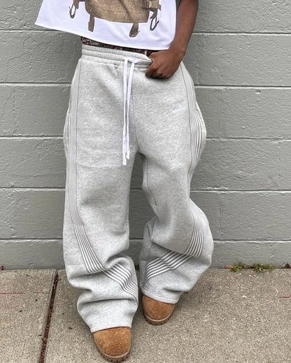 Casual Loose Straight Leg Pants Striped Street Hip-hop Harajuku Sweatpants