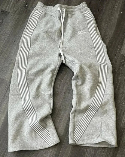 Casual Loose Straight Leg Pants Striped Street Hip-hop Harajuku Sweatpants