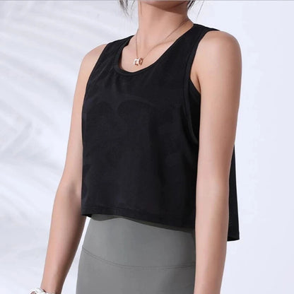 Fitness Crop Top Sleeveless Mesh Yoga Shirts Breathable Workout Gym Tank Tops Female Sportswear