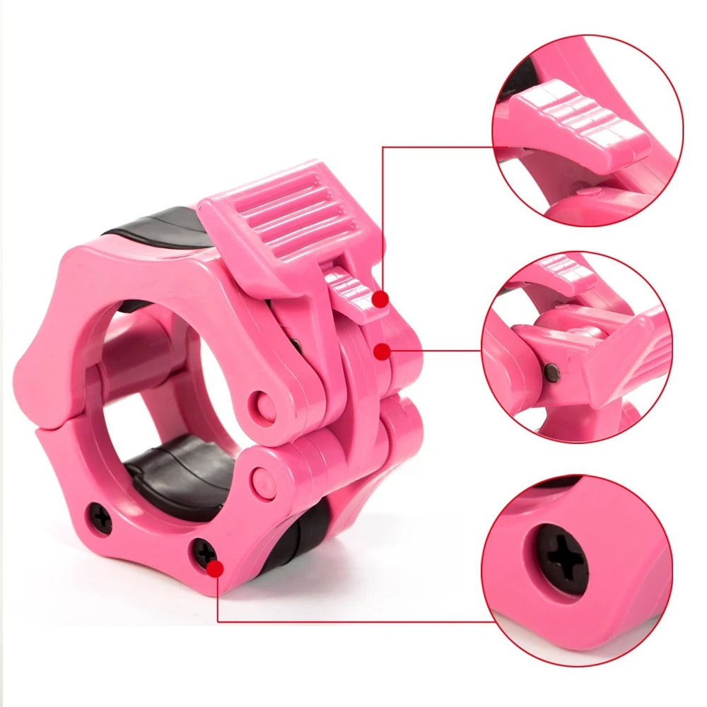 1 Pair 1" 2" Barbell Collars Standard  Spinlock Clamps Dumbbel Spring Clips Lock Jaw Quick Release
