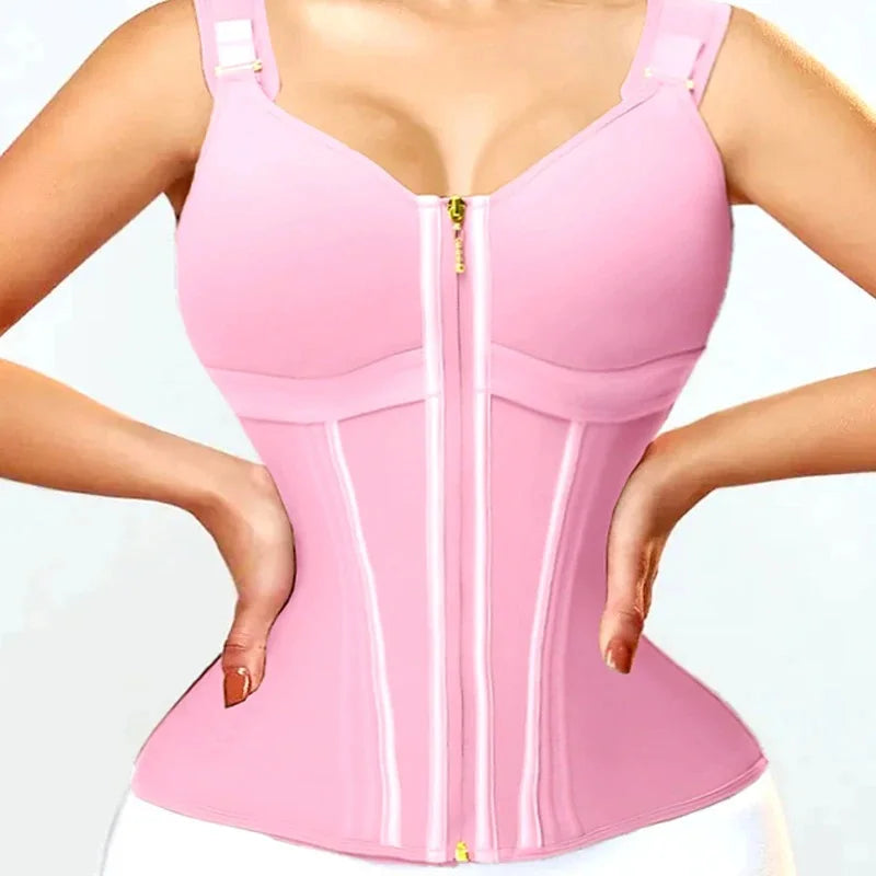 Purple Vest High Compression Waist Trainer with Zipper Slimming Tummy Control Shapewear