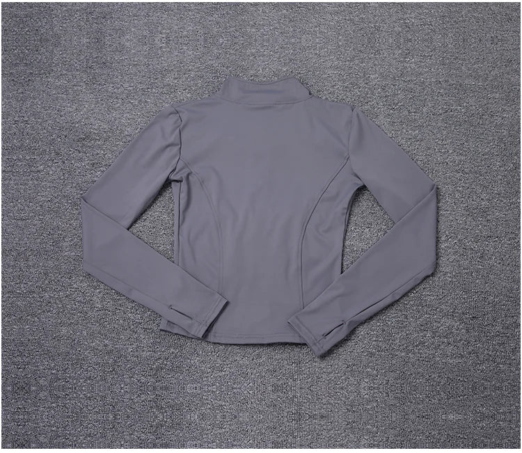 Women Sport Jacket Long Sleeve Shirt Workout Gym Training Clothing Yoga Sportswear