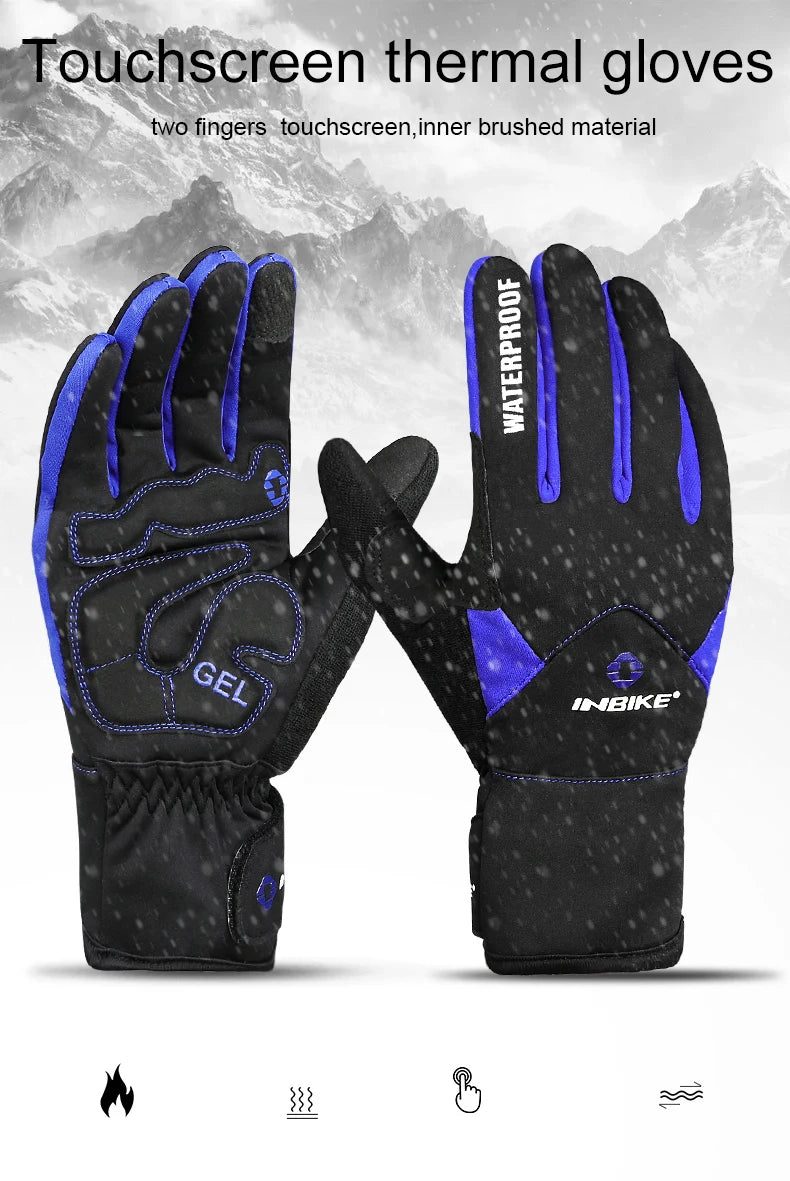 Winter Cycling Gloves for Women Warm Fleece Biking Glove for Riding Waterproof Touchscreen Accessories
