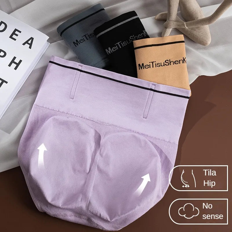 3PCS/set Briefs High Waist Underwear Women Butt Lift Sexy Comfortable Panties Tighten the Abdomen Underpanties Large Size Woman