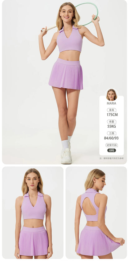 High Waist Tights Tennis Shorts Dress With Pockets Pleated Pocket Skirt Quick Dry Golf Wear
