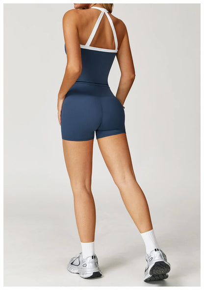 Yoga Set for Women Tight-fitting Gym Outfit Sportswear Yoga Vest Running Shorts Fitness Clothes