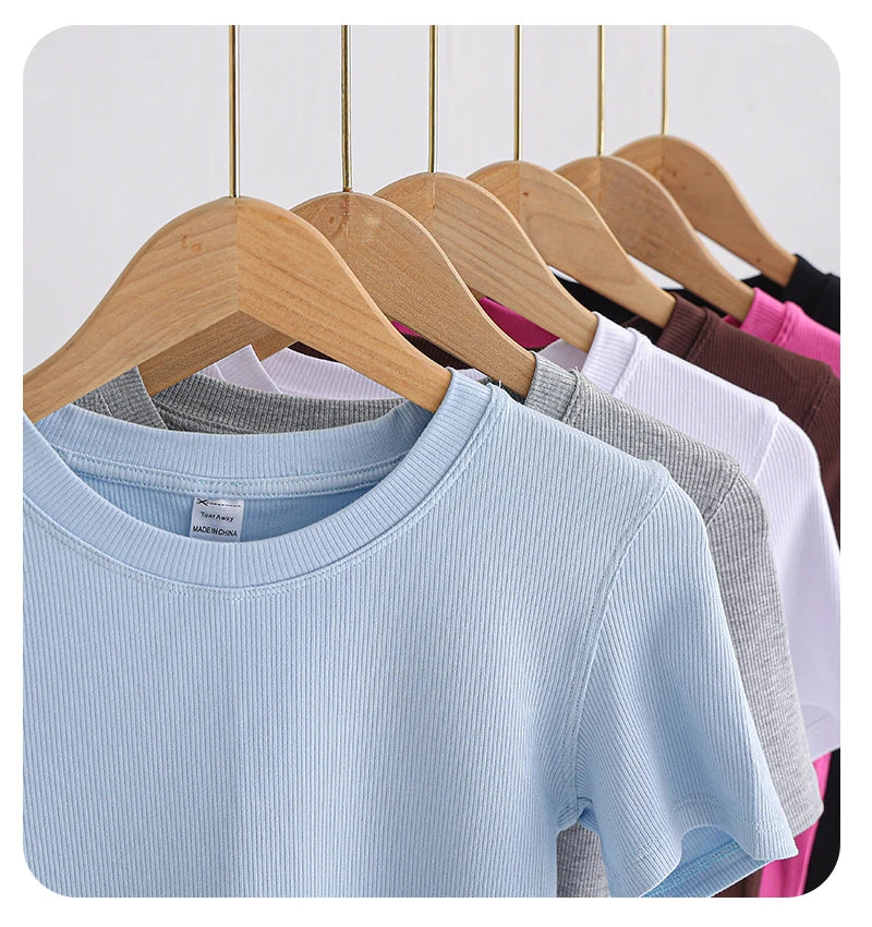 Women Yoga Tops Pilates Aerobic Clothes Tight Short Sleeve Workout Sport Fitness Gym T-shirt Slim Sportswear Blouse