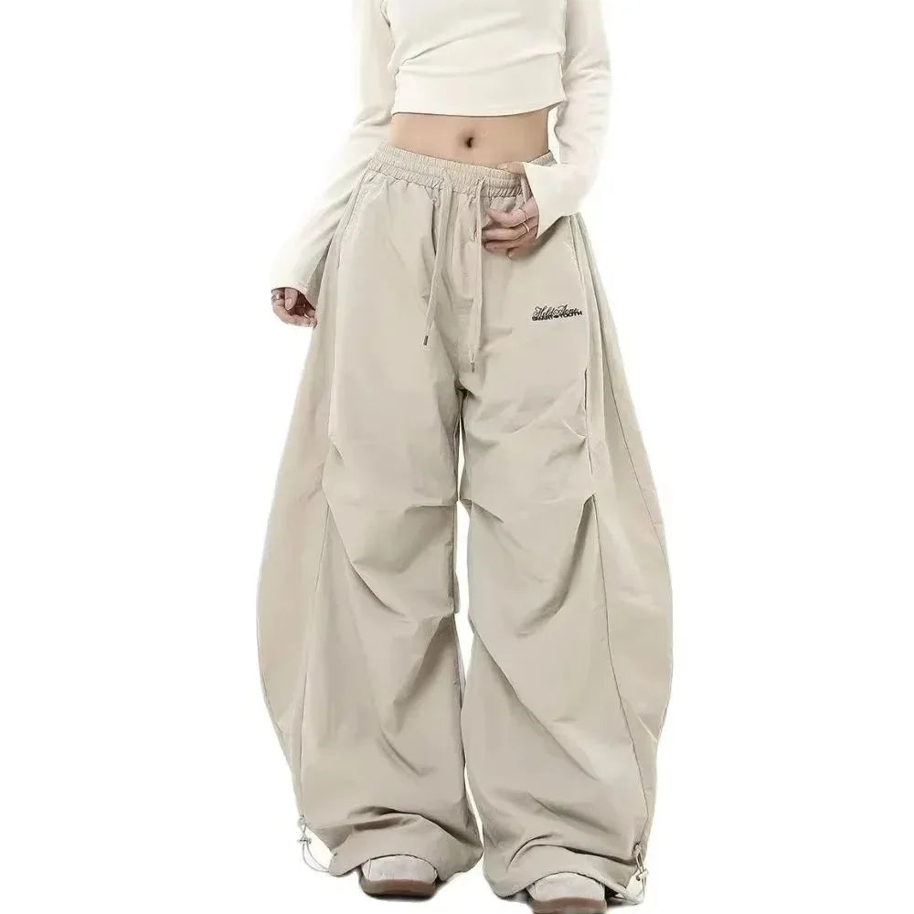 Women Casual Solid Low Waist Wide Leg Baggy Streetwear Oversize Sweatpants