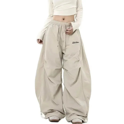 Women Casual Solid Low Waist Wide Leg Baggy Streetwear Oversize Sweatpants
