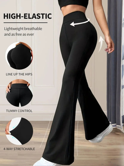 high waisted tight fitting flared pants, slim leg, thin wide leg pants for slim women