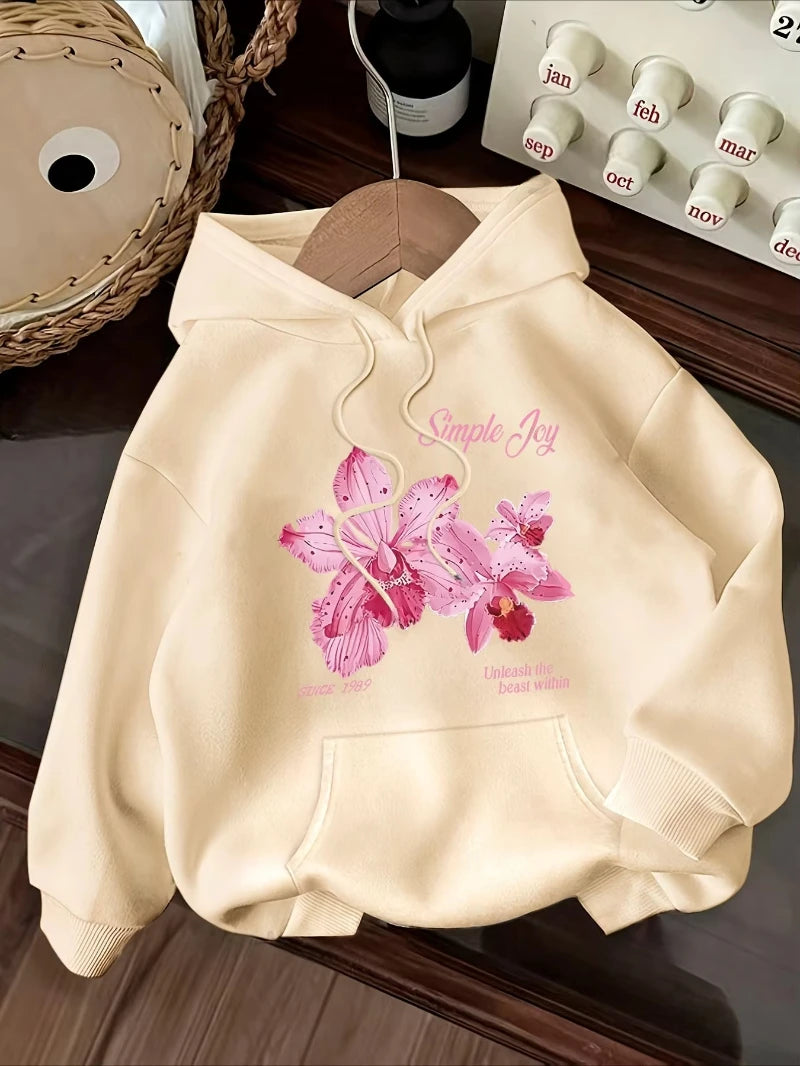 Women Hoodies Beautiful Flowers 2025 Sweatshirt Top Hoodie Long Sleeve Women's Casual Clothing