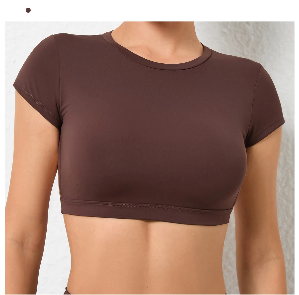 Sports Muscle Back Tee Padded Backless Sports Shirts Workout Yoga T-Shirt