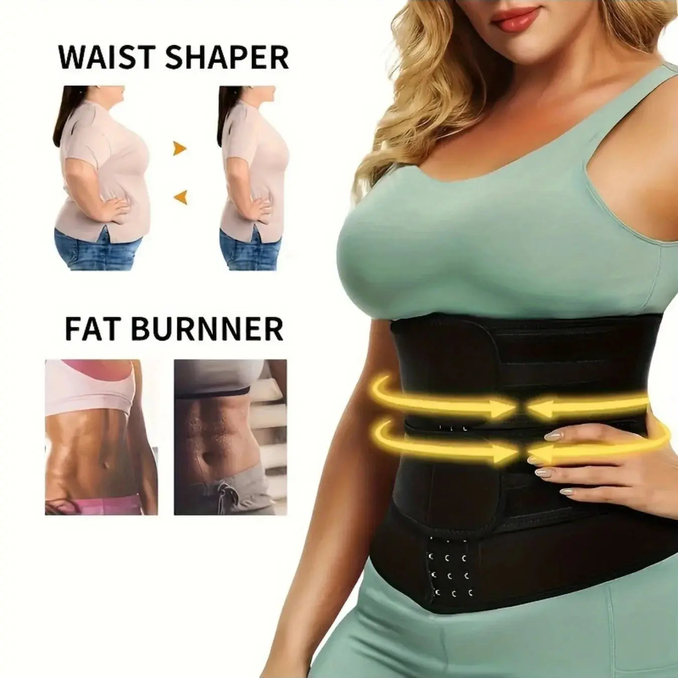 Women Shaping Casual Sports Postpartum Fitness Double Belt Adjustable Triple Hook Waist Trainer Belt