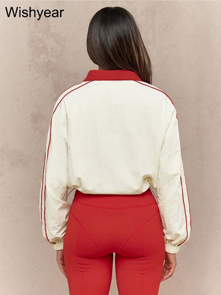 Casual Sports Suit for Women's Long-sleeved Half-turtleneck Tops and Jogging Pants Two-piece Set Fashion Streetwear Tracksuis