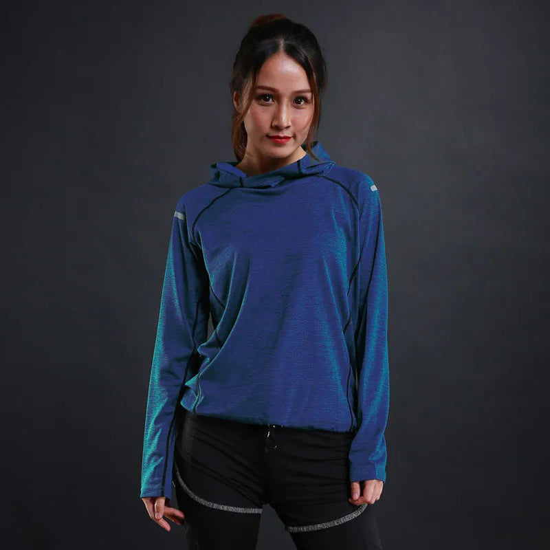 Women's Jacket Hoodies Long Sleeve T-shirts Quick Dry Breathable Sports T Shirt