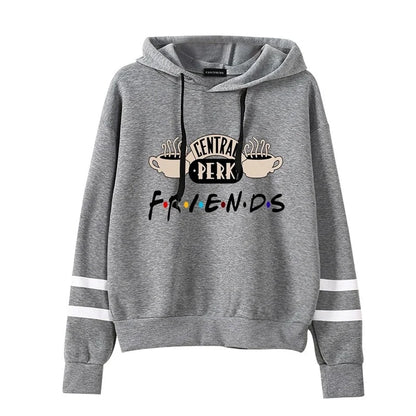 Women Friends TV Show Hooded Sweatshirt Cute Coffee Printing Autumn Winter Casual Pullover Hoodies