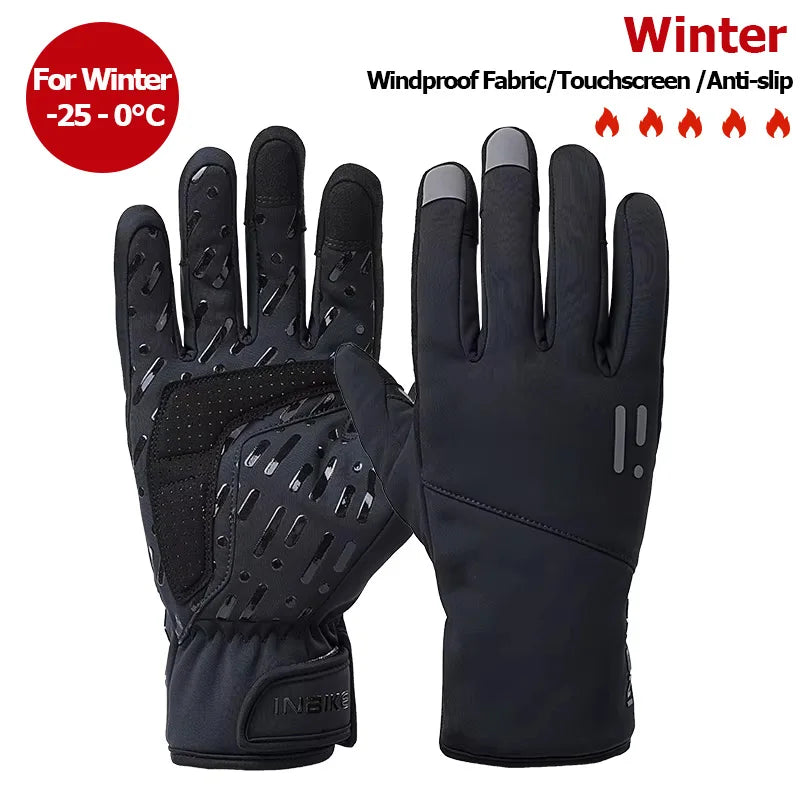 Winter Cycling Gloves for Women Warm Fleece Biking Glove for Riding Waterproof Touchscreen Accessories