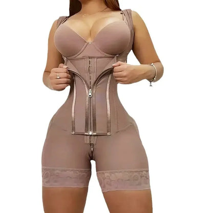 Body Shaper Women Shapewear Bodysuit 9-bone High Compression Girdles Double Tummy Control Full Body Open Crotch
