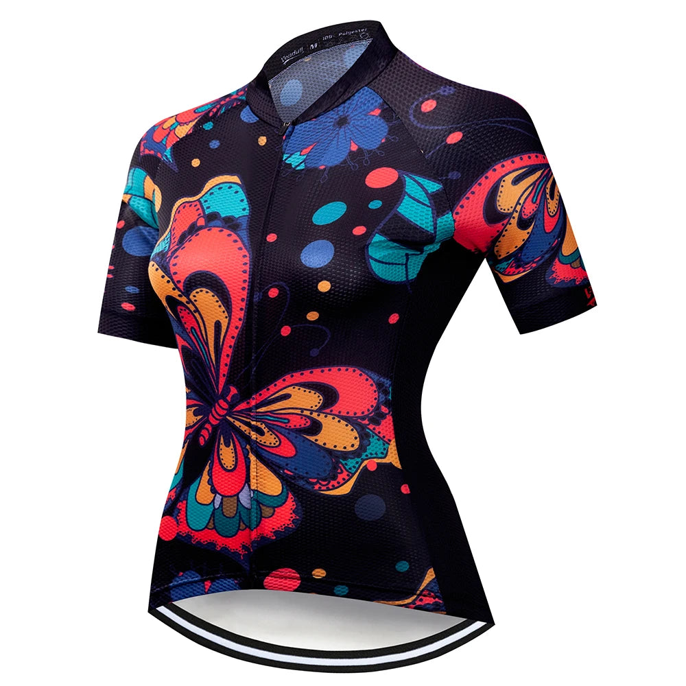 Team Summer Women Cycling Jersey Tops Racing Short Sleeve MTB Bike Jersey Shirt Quick Dry