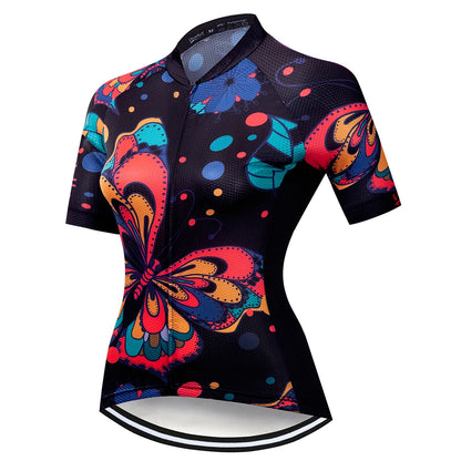 Team Summer Women Cycling Jersey Tops Racing Short Sleeve MTB Bike Jersey Shirt Quick Dry
