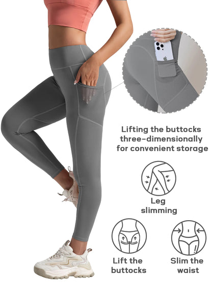 2 Pack High Waisted Sexy Butt Lifting Seamless Solid Color Yoga Leggings Elastic And Breathable Fitness Sports Pants