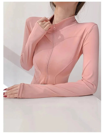 Quick Drying Sports Tight Top Yoga Jacket Long Sleeve S-3XL