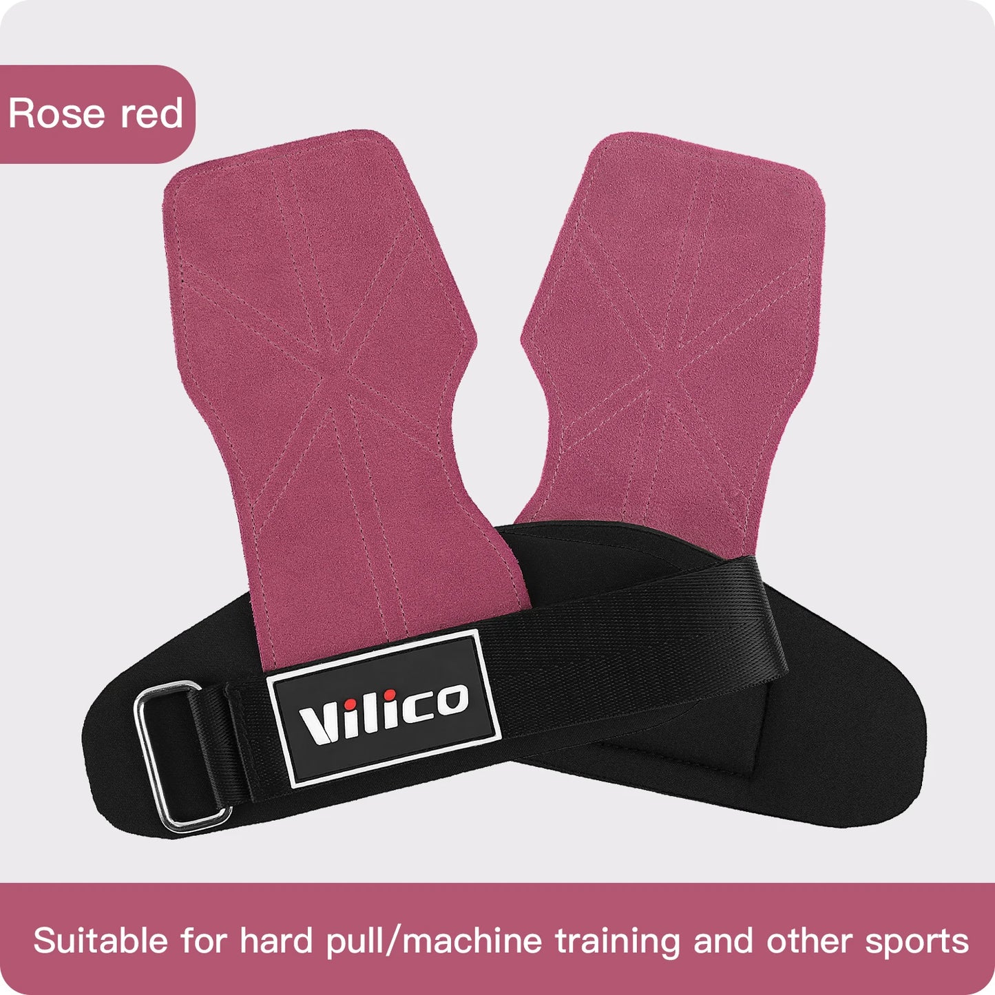 2 Piece Leather Weight Lifting Training Gloves Palm Protection Fitness Grips