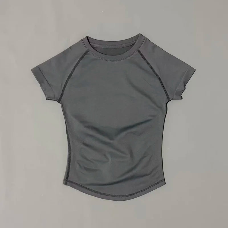 Short Sleeve Yoga T Shirt Fitness Activewear Running Tight Tops