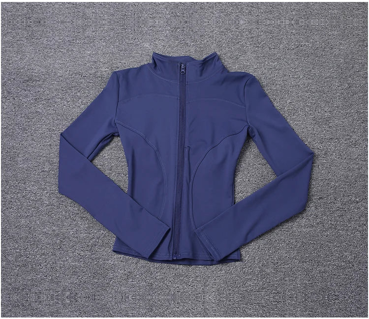 Women Sport Jacket Long Sleeve Shirt Workout Gym Training Clothing Yoga Sportswear