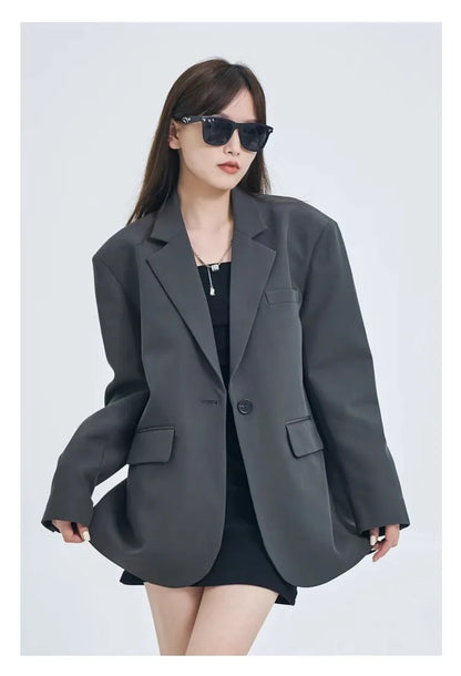 Casual Suit Jacket for Women Loose Version Temperament Commuting Small Suit Top for Women Blazer