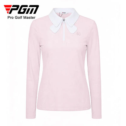 PGM Golf Women Long Sleeve T-shirt Breathable POLO Shirts Top Sportswear