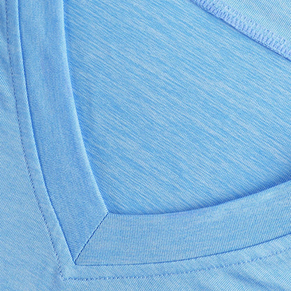 Yoga Shirts V-Neck Pleated Short Sleeve Sports Top Loose Solid Color Exercise Tee 5 Colors Gym Wear