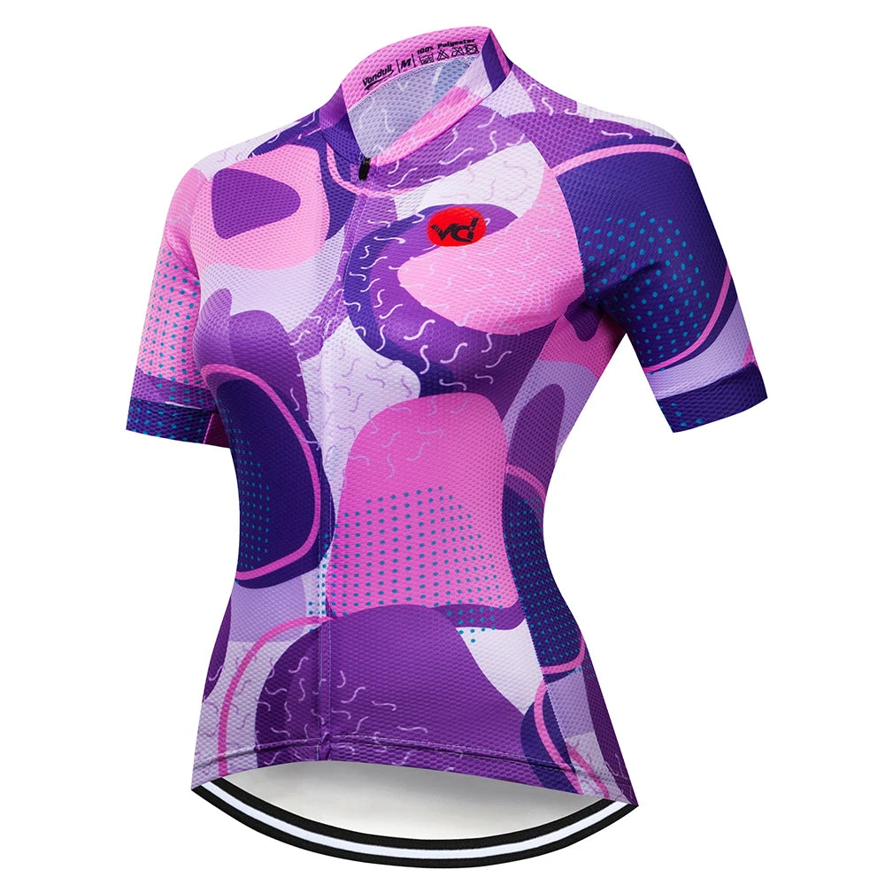 Team Summer Women Cycling Jersey Tops Racing Short Sleeve MTB Bike Jersey Shirt Quick Dry