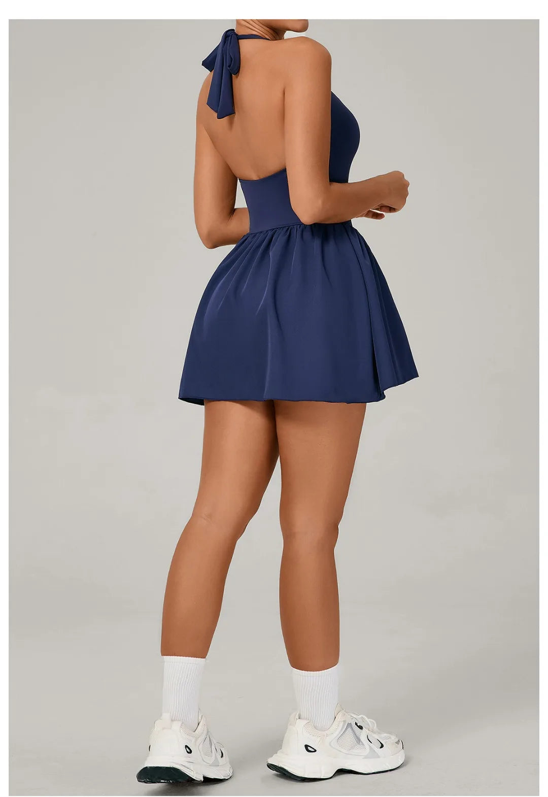 Women's One-piece Tennis Dress Sports  Anti-light Backless Golf Badminton Casual Workout Fitness Dress
